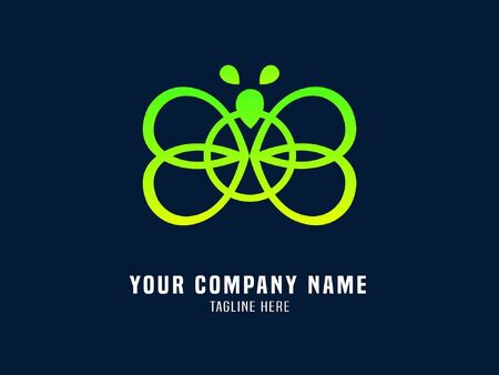 Abstract Logo Vector Gradient Butterflyのイラスト素材
