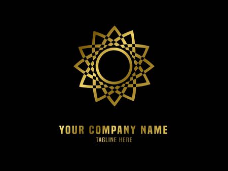 Abstract Logo Vector Gradient Goldのイラスト素材