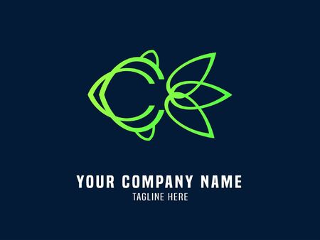 Abstract Logo Vector Gradient Fishのイラスト素材