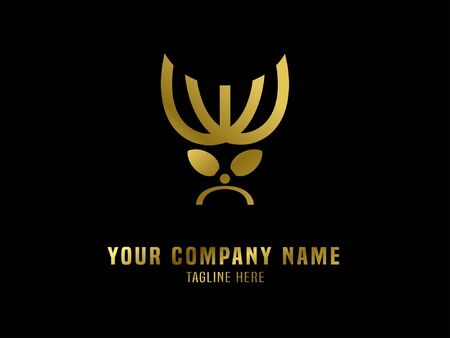 Abstract Logo Vector Gradient Goldのイラスト素材