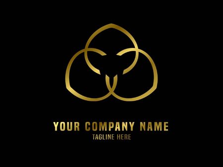 Abstract Logo Vector Gradient Goldのイラスト素材