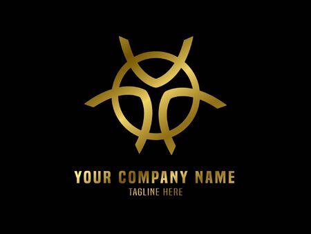 Abstract Logo Vector Gradient Goldのイラスト素材