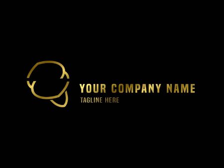 Abstract Logo Vector Gradient Goldのイラスト素材