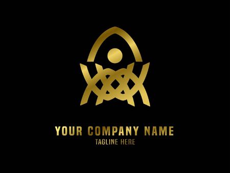 Abstract Logo Vector Gradient Goldのイラスト素材