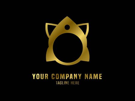 Abstract Logo Vector Gradient Goldのイラスト素材