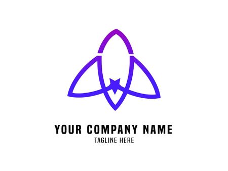 Abstract Logo Vector Gradient Rocketのイラスト素材