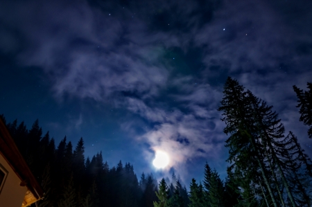 blue night skyの写真素材