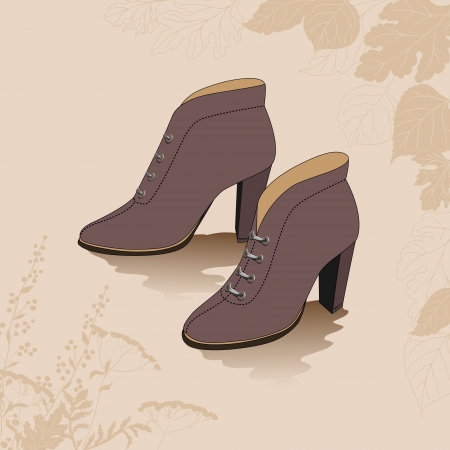 shoes on the background with the autumn leavesのイラスト素材