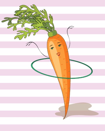 Slim carrot exercises with hoopのイラスト素材