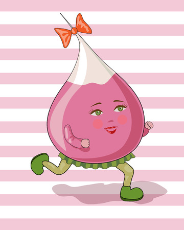Cartoon Illustration of running Radishのイラスト素材