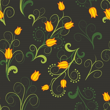 seamless texture with abstract yellow flowersのイラスト素材