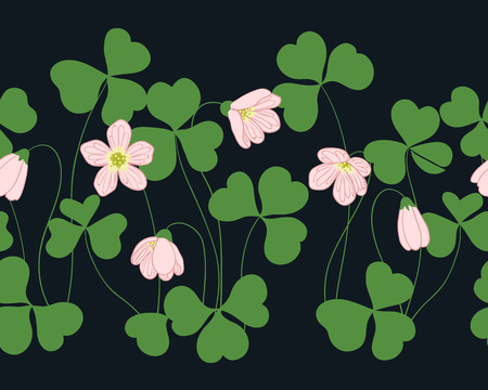 Seamless texture with flower and green leaves.のイラスト素材