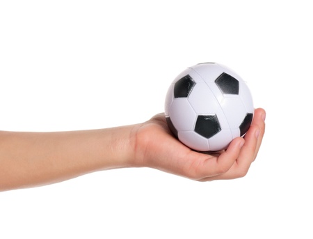 Boy hand with small ballの写真素材