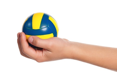 Boy hand with small ballの写真素材