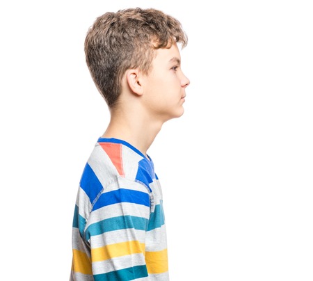 Emotional portrait of teen boyの写真素材