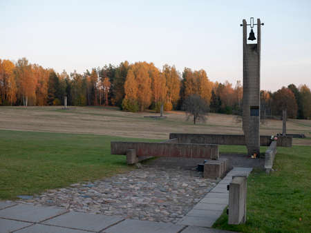 Khatyn, Belarus - 10 October 2021: Khatyn memorial on the place of the former village whose...