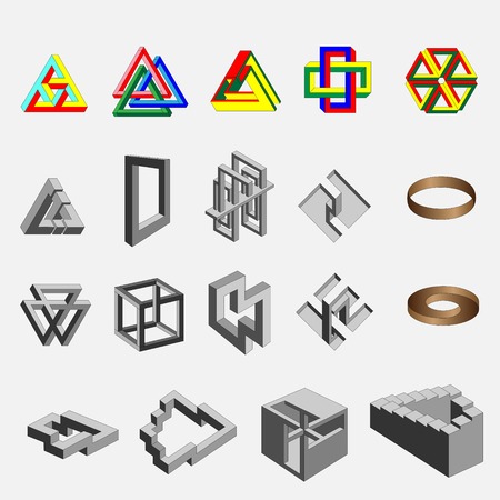 geometrical impossible objectsのイラスト素材