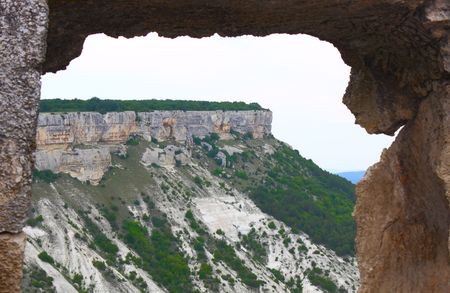 View from Mount Chufut Calais Crimea, Ukraineの写真素材