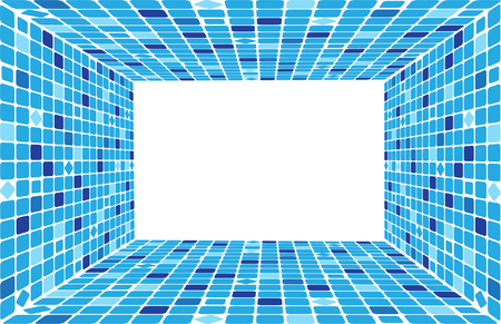 mosaic of squares in perspective.のイラスト素材