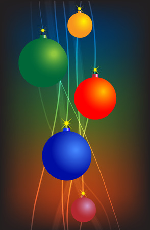 bright lines with Christmas balls.のイラスト素材