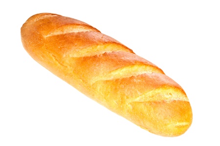 Long loaf bread  on white background