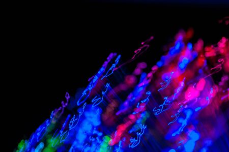 Abstract neon colorful background. Creative bokeh. Selective focus. Template for design. Space for...