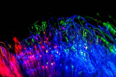 Abstract neon colorful background. Creative bokeh. Selective focus. Template for design. Space for...