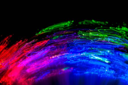 Abstract neon colorful background. Creative bokeh. Selective focus. Template for design. Space for...