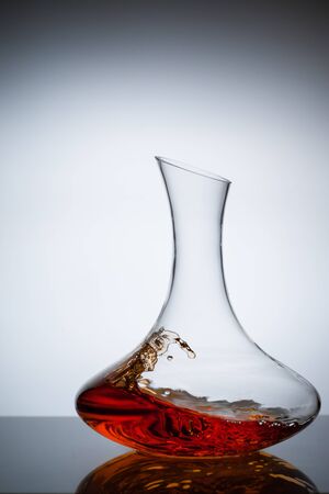 Amber wine. A splash of wine in decanter. Traditional wine according to the ancient Georgian...