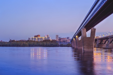 Novosibirsk metro bridge across the Ob River, view from belowのeditorial素材