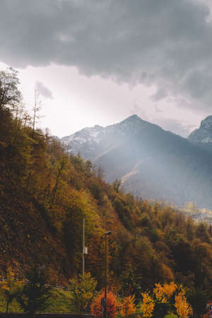 Autumn in High Mountains. Sochi, Russia. Krasnaya Polyana.の写真素材