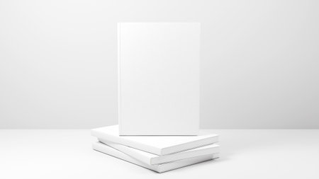 3D rendering A4 hardcover book with fabric cover mockup. Empty book. Clean book cover mockupの写真素材