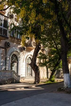 Crimea, Sevastopol, May 09, 2021: Evening view of the streets of Sevastopol. The south coast of Crimea.のeditorial素材