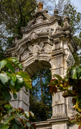 Crimea, May 08, 2021: Beautiful view Massandra Palace. Massandra Palace of Emperor Alexander III of Yalta, Crimea. Travel across the Crimea.のeditorial素材