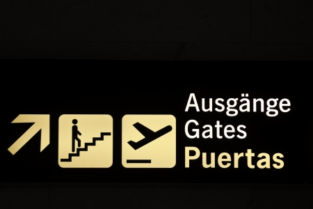 information panel Los Rodeos airport in Tenerife, Spainの写真素材