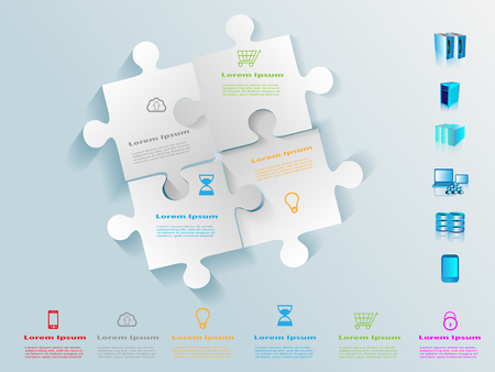 Technology Puzzle Infographicsのイラスト素材