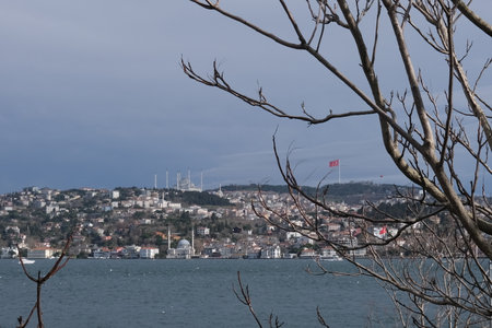 View of the city from the Bosphorus.の写真素材