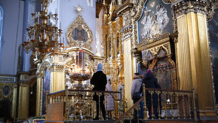 Interior of the Church of Our Lady of the Rosary in Lviv, Ukraine