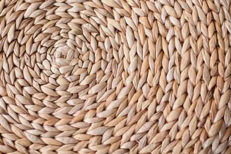 dry banana leaf artwork pouf with circle structureの写真素材