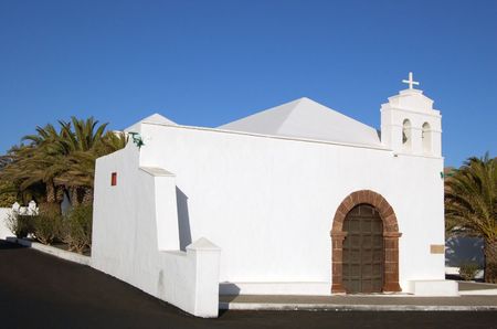 A small white Spanish chapelの写真素材