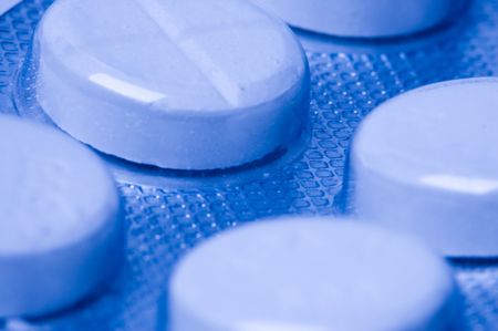 Closeup shot of some pills still in their packet
