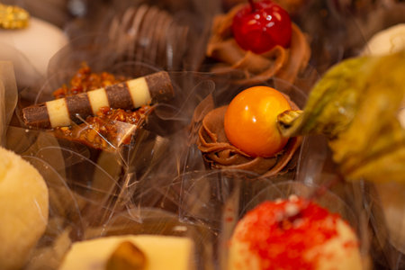 Fine sweets for wedding party. Selective focus.の写真素材
