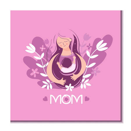 Happy Mother's Day! A gentle greeting card for your beloved mother. Vector, isolated.のイラスト素材