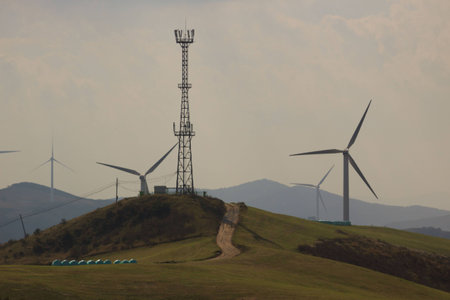 The landscape of farm in mountainの写真素材