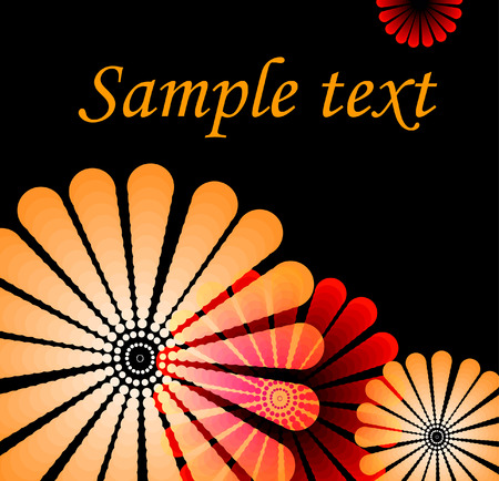 Bright red flowers on a black backgroundのイラスト素材