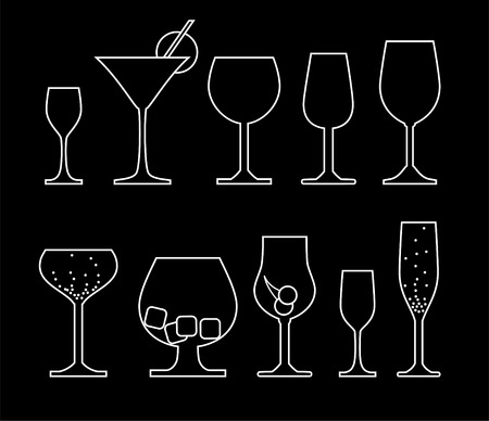 collection of alcoholic glassのイラスト素材