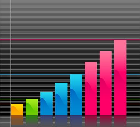 business graph on black backgroundのイラスト素材