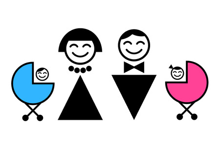 symbol of happy family with childのイラスト素材