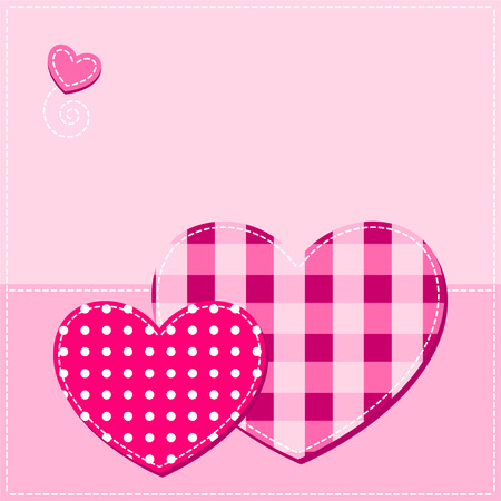 love card. pink heartsのイラスト素材