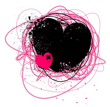background with grunge broken heartのイラスト素材